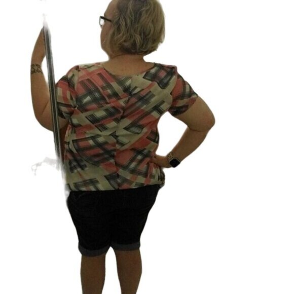 Ellen Tracy Top Shirt Blouse Short Sleeves Women's WOMAN'S Size Medium - Picture 9 of 10